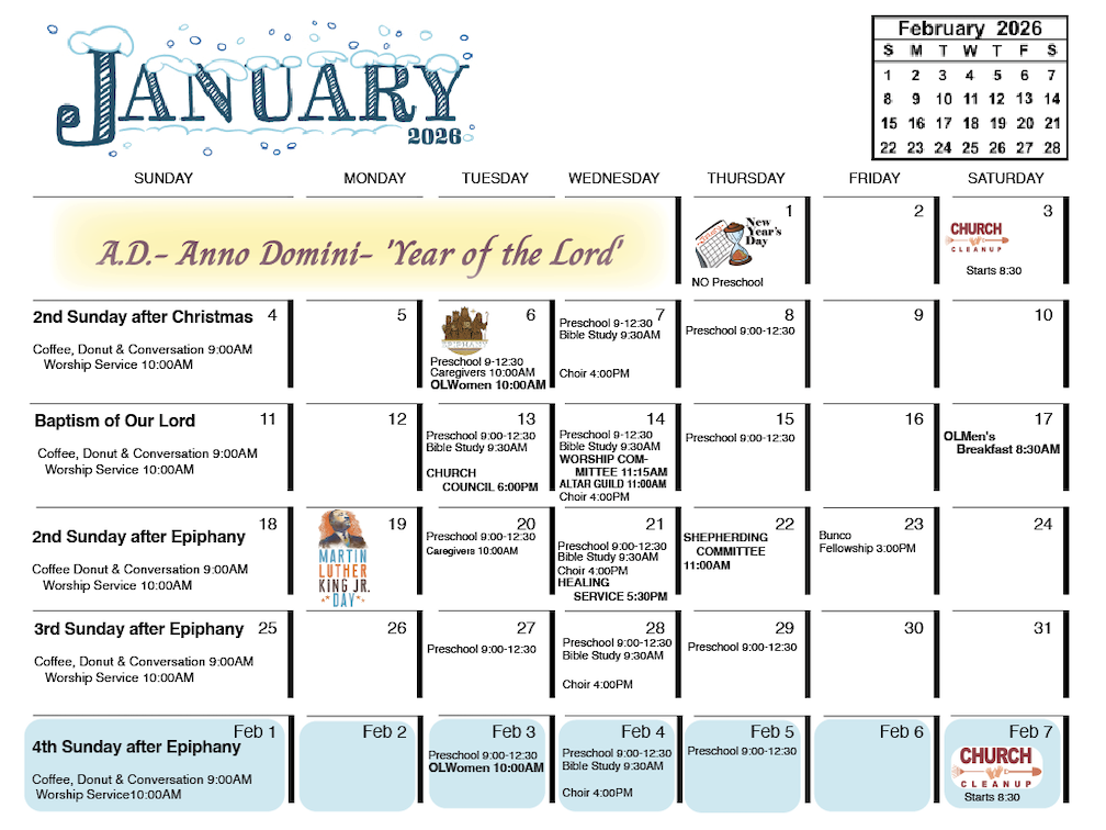 JAN CALENDAR